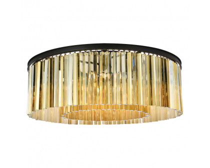 Elegant - Crystal Prism 6 Light Flush Mount