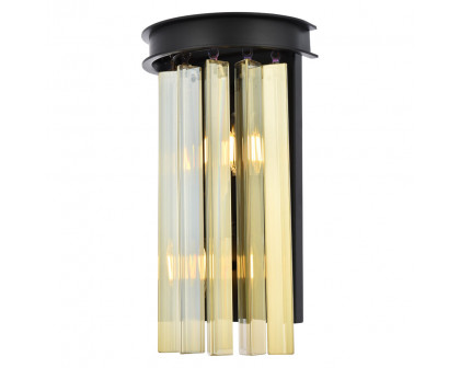 Elegant Urban Classic Sydney Collection Wall Lamp - Matte Black/Golden Teak (1208W8MB-GT-RC)