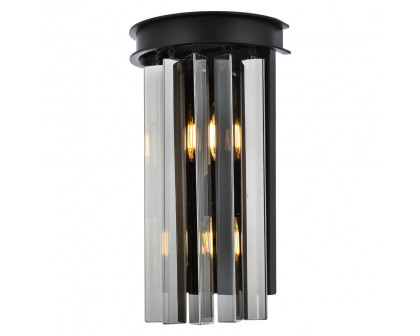 Elegant Urban Classic Sydney Collection Wall Lamp - Matte Black/Silver Shade (1208W8MB-SS-RC)