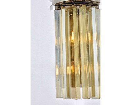 Elegant Urban Classic Sydney Collection Wall Lamp - Polished Nickel/Golden Teak (1208W8PN-GT-RC)