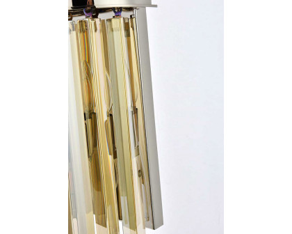 Elegant Urban Classic Sydney Collection Wall Lamp - Polished Nickel/Golden Teak (1208W8PN-GT-RC)