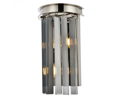 Elegant Urban Classic Sydney Collection Wall Lamp - Polished Nickel/Silver Shade (1208W8PN-SS-RC)