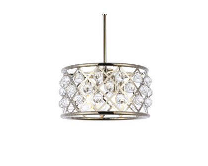 Elegant Crystal Grid Hoop 3 Light Chandelier - Polished Nickel, L 16" (1213D16PN-RC)