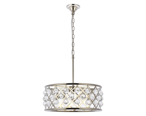 Elegant Crystal Grid Hoop 3 Light Chandelier - Polished Nickel, L 20" (1213D20PN-RC)