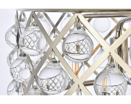 Elegant Crystal Grid Hoop 3 Light Chandelier - Polished Nickel, L 20" (1213D20PN-RC)