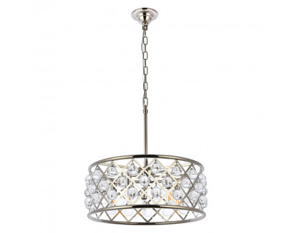 Elegant Crystal Grid Hoop 3 Light Chandelier - Polished Nickel, L 20" (1213D20PN-RC)