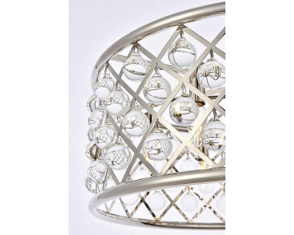 Elegant Crystal Grid Hoop 3 Light Chandelier - Polished Nickel, L 25" (1213D25PN-RC)