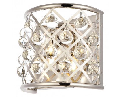 Elegant - Crystal Grid 1 Light Glass Wall Sconce