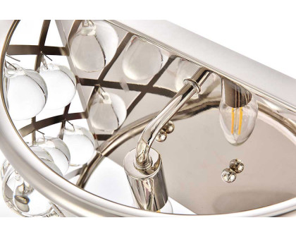 Elegant Crystal Grid 1 Light 11.5" Glass Wall Sconce - Polished Nickel (1213W11PN-RC)