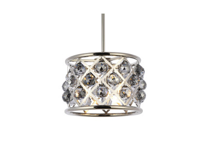 Elegant Crystal Grid Hoop 3 Light Chandelier - Polished Nickel/Silver, L 12" (1214D12PN-SS-RC)