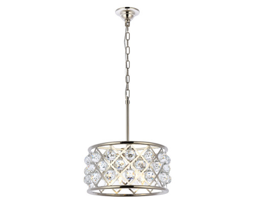 Elegant Crystal Grid Hoop 3 Light Chandelier - Polished Nickel, L 16" (1214D16PN-RC)