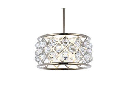 Elegant Crystal Grid Hoop 3 Light Chandelier - Polished Nickel, L 16" (1214D16PN-RC)