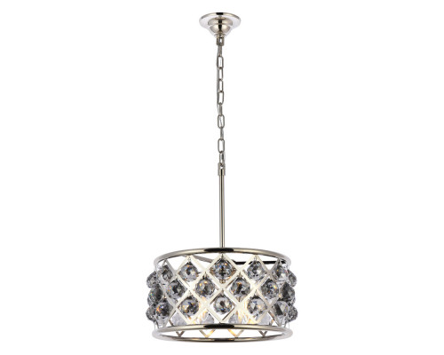 Elegant Crystal Grid Hoop 3 Light Chandelier - Polished Nickel/Silver, L 16" (1214D16PN-SS-RC)