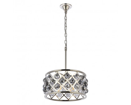 Elegant Crystal Grid Hoop 3 Light Chandelier - Polished Nickel/Silver, L 16" (1214D16PN-SS-RC)