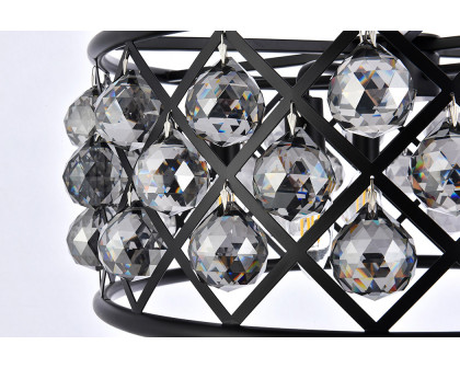 Elegant Crystal Grid Hoop 3 Light Chandelier - Matte Black/Silver, L 20" (1214D20MB-SS-RC)