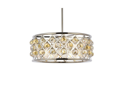 Elegant Crystal Grid Hoop 3 Light Chandelier - Polished Nickel/Gold, L 20" (1214D20PN-GT-RC)