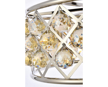 Elegant Crystal Grid Hoop 3 Light Chandelier - Polished Nickel/Gold, L 20" (1214D20PN-GT-RC)