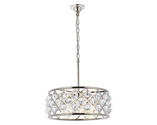 Elegant Crystal Grid Hoop 3 Light Chandelier - Polished Nickel, L 20" (1214D20PN-RC)