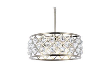 Elegant Crystal Grid Hoop 3 Light Chandelier - Polished Nickel, L 20" (1214D20PN-RC)