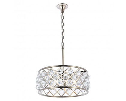 Elegant Crystal Grid Hoop 3 Light Chandelier - Polished Nickel, L 20" (1214D20PN-RC)