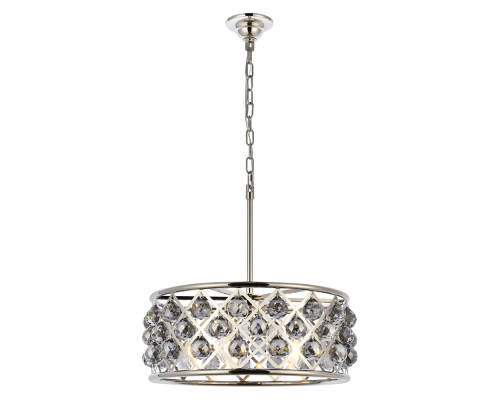 Elegant Crystal Grid Hoop 3 Light Chandelier - Polished Nickel/Silver, L 20" (1214D20PN-SS-RC)