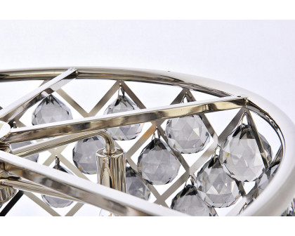 Elegant Crystal Grid Hoop 3 Light Chandelier - Polished Nickel/Silver, L 20" (1214D20PN-SS-RC)