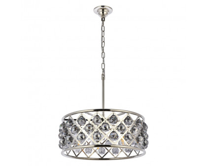 Elegant Crystal Grid Hoop 3 Light Chandelier - Polished Nickel/Silver, L 20" (1214D20PN-SS-RC)