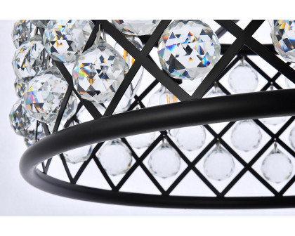 Elegant Crystal Grid Hoop 3 Light Chandelier - Matte Black, L 25" (1214D25MB-RC)