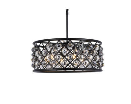 Elegant Crystal Grid Hoop 3 Light Chandelier - Matte Black/Silver, L 25" (1214D25MB-SS-RC)