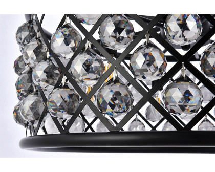 Elegant Crystal Grid Hoop 3 Light Chandelier - Matte Black/Silver, L 25" (1214D25MB-SS-RC)