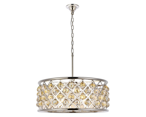 Elegant Crystal Grid Hoop 3 Light Chandelier - Polished Nickel/Gold, L 25" (1214D25PN-GT-RC)