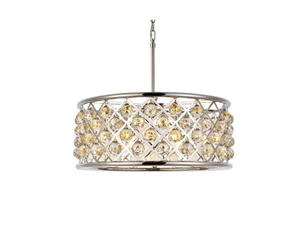 Elegant Crystal Grid Hoop 3 Light Chandelier - Polished Nickel/Gold, L 25" (1214D25PN-GT-RC)