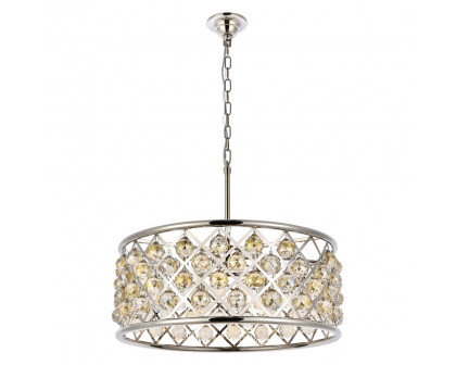 Elegant Crystal Grid Hoop 3 Light Chandelier - Polished Nickel/Gold, L 25" (1214D25PN-GT-RC)