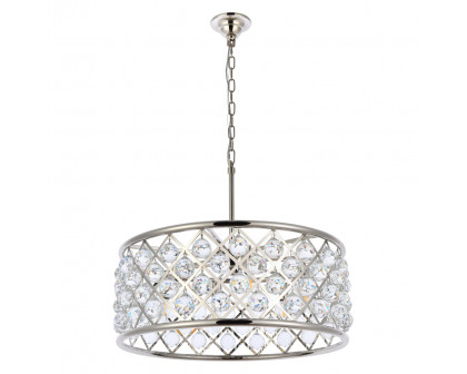 Elegant Crystal Grid Hoop 3 Light Chandelier - Polished Nickel, L 25" (1214D25PN-RC)