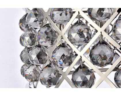 Elegant Crystal Grid Hoop 3 Light Chandelier - Polished Nickel/Silver, L 25" (1214D25PN-SS-RC)