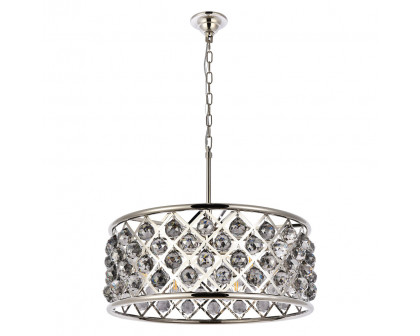 Elegant Crystal Grid Hoop 3 Light Chandelier - Polished Nickel/Silver, L 25" (1214D25PN-SS-RC)