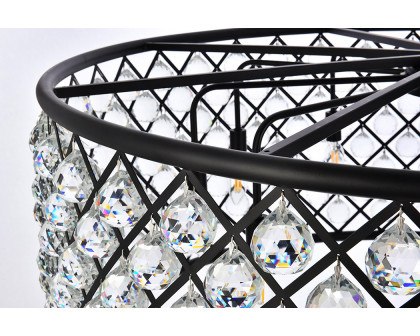 Elegant Crystal Grid Hoop 3 Light Chandelier - Matte Black, L 43" (1214G43MB-RC)