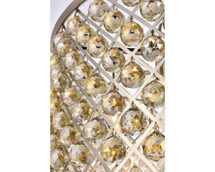 Elegant Crystal Grid Hoop 3 Light Chandelier - Polished Nickel/Gold, L 43" (1214G43PN-GT-RC)