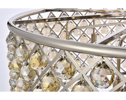 Elegant Crystal Grid Hoop 3 Light Chandelier - Polished Nickel/Gold, L 43" (1214G43PN-GT-RC)