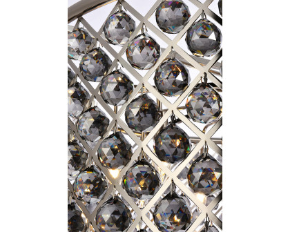 Elegant Crystal Grid Hoop 3 Light Chandelier - Polished Nickel/Silver, L 43" (1214G43PN-SS-RC)