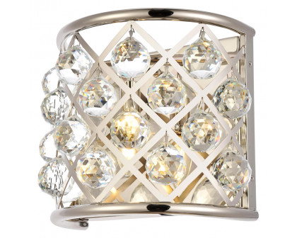 Elegant Crystal Grid 1 Light 11" Crystal Wall Sconce - Polished Nickel (1214W11PN-RC)