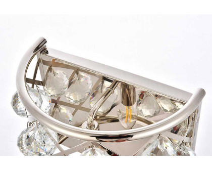 Elegant Crystal Grid 1 Light 11" Crystal Wall Sconce - Polished Nickel (1214W11PN-RC)