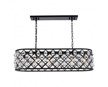 Elegant - Crystal Grid Rectangular 7 Light Chandelier (PNT-1215G)