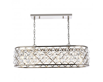 Elegant - Crystal Grid Rectangular 7 Light Chandelier (PNT-1215G)