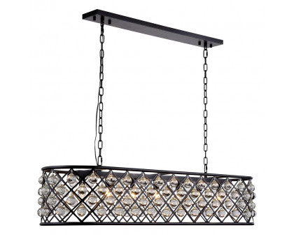 Elegant - Crystal Grid Rectangular 7 Light Chandelier (PNT-1215G)