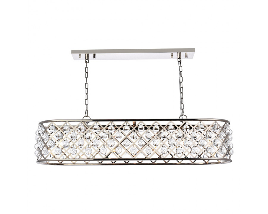 Elegant - Crystal Grid Rectangular 7 Light Chandelier (PNT-1215G)