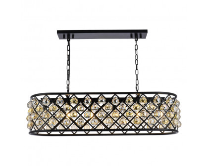 Elegant - Crystal Grid Rectangular 7 Light Chandelier (PNT-1216G)