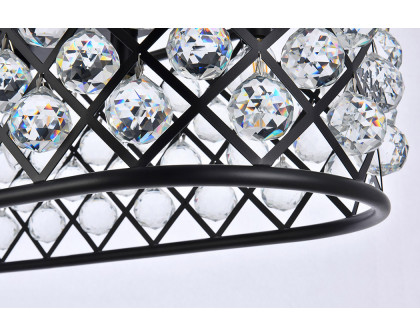 Elegant Crystal Grid Rectangular 7 Light Chandelier - Matte Black, L 40" (1216G40MB-RC)