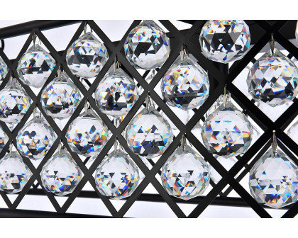 Elegant Crystal Grid Rectangular 7 Light Chandelier - Matte Black, L 40" (1216G40MB-RC)