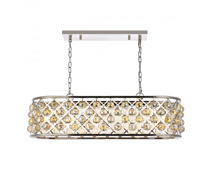 Elegant - Crystal Grid Rectangular 7 Light Chandelier (PNT-1216G)